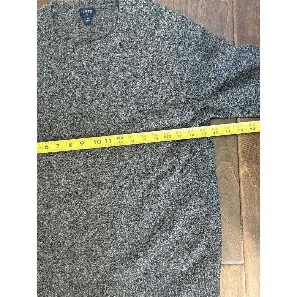 J.Crew Marled Gray Crew Neck Lambswool Blend Sweater Men's Size M Office Casual